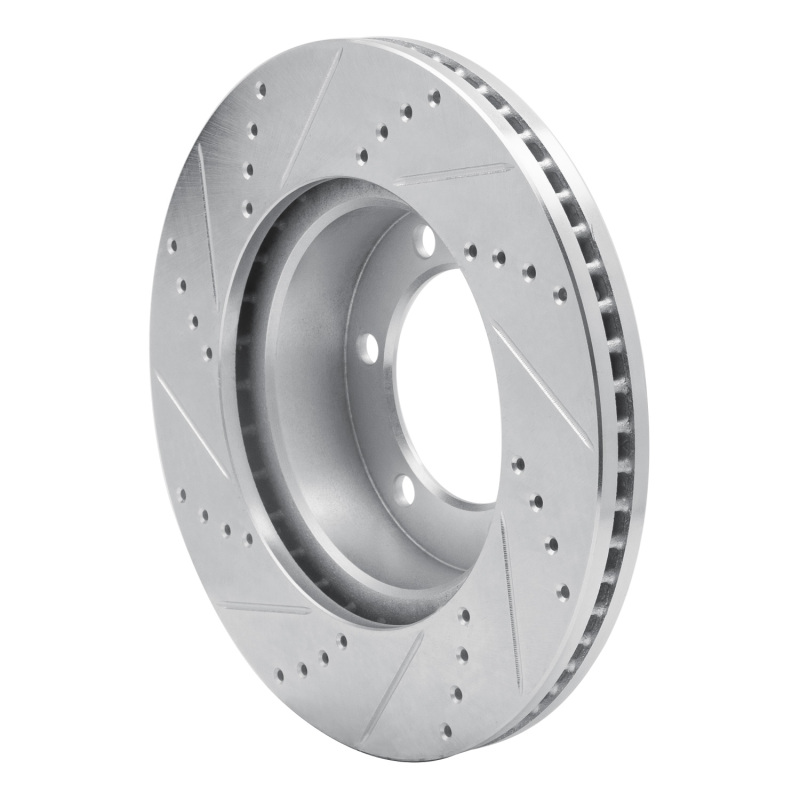 Toyota Sequoia Brake Rotor (1) - Front Right - R1 Concepts - Drilled & Slotted - Silver - `00-`07